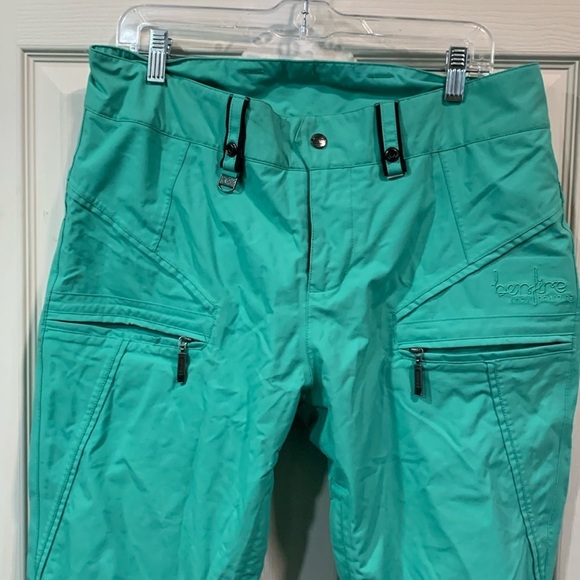 BONFIRE Snowboard Company Destiny Fleece Lined Bootcut Ski Snow Pants Aqua Blue - Picture 1 of 16